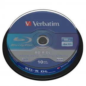 Verbatim BD-R, Dual Layer 50GB, cake box, 43746, 6x, 10er Pack, für Datenarchivierung